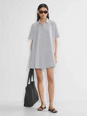 Aritzia Resolute Poplin Mini Cotton Polo Dress